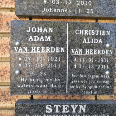 HEERDEN Johan Adam, van 1921-2011 & Christien Alida 1931-2011