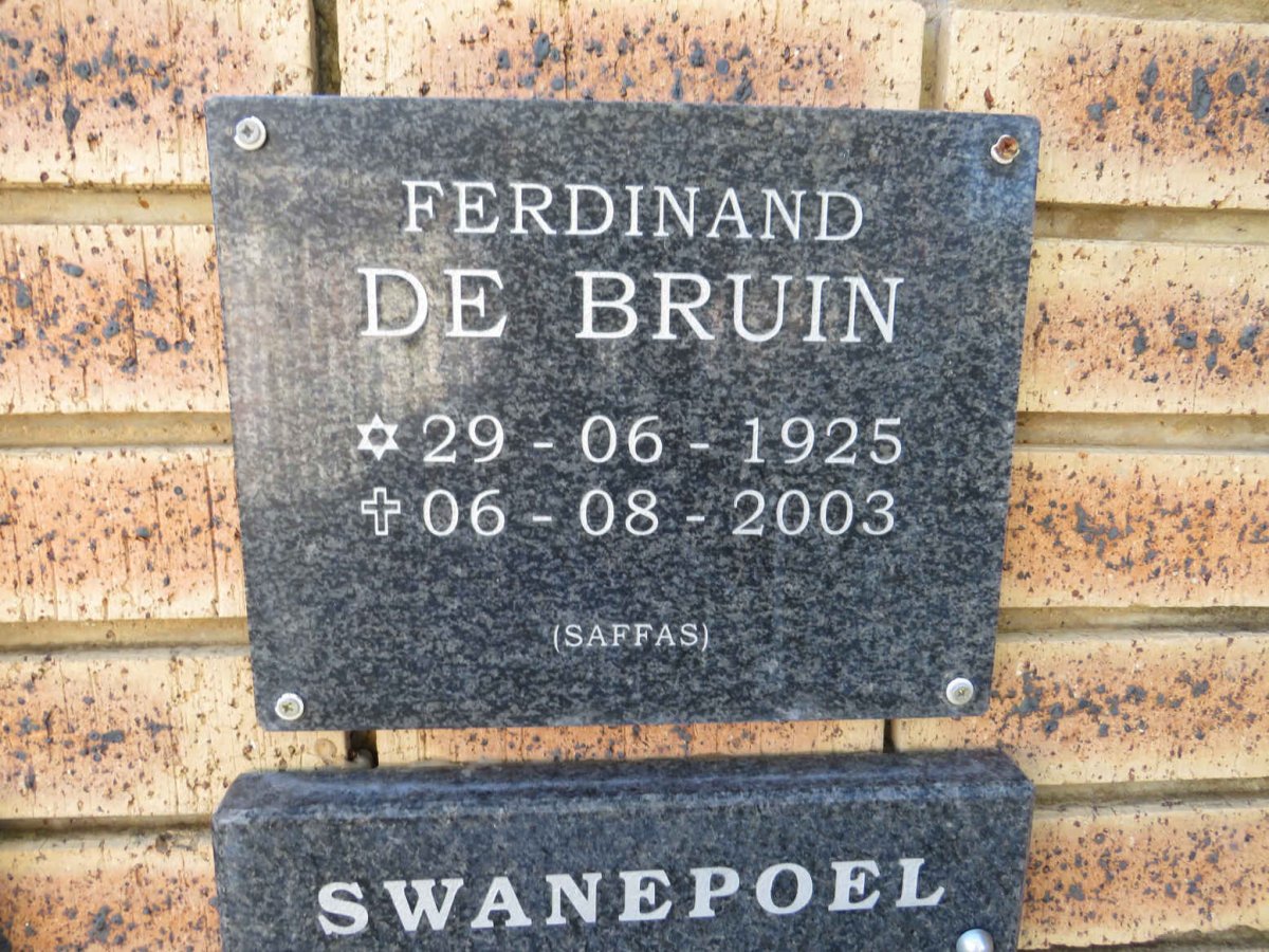 BRUIN Ferdinand, de 1925-2003 