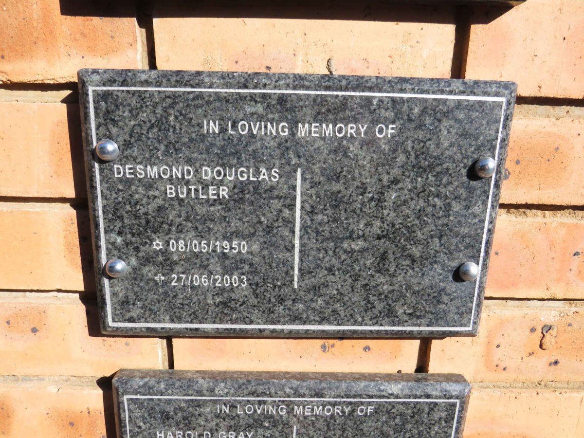 BUTLER Desmond Douglas 1950-2003