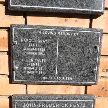 TAUTE Harold Gray 1885-1963 & Ellen PENTZ 1881-1964