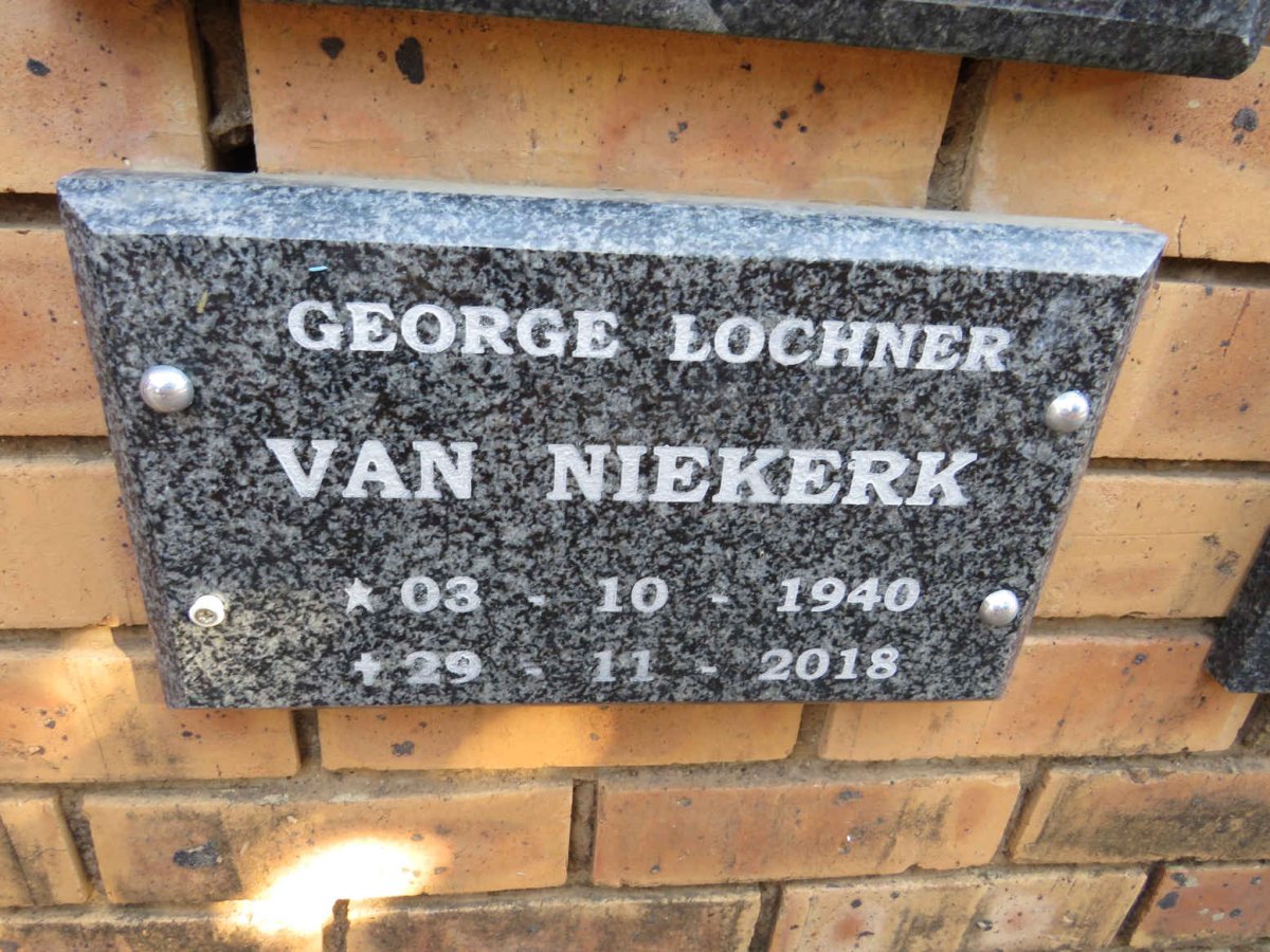 NIEKERK George Lochner, van 1940-2018