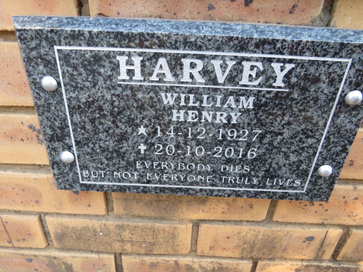 HARVEY William Henry 1927-2016