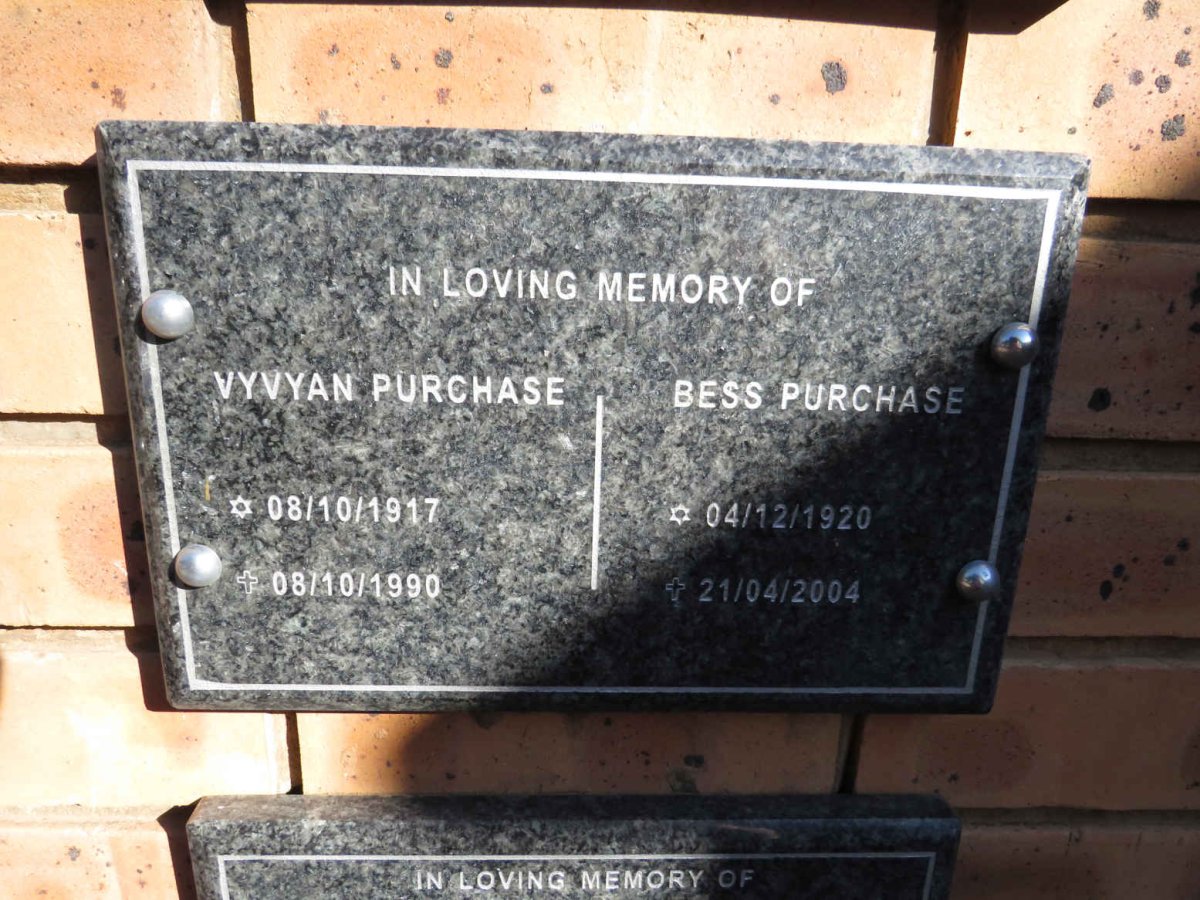 PURCHASE Vyvyan 1917-1990 & Bess 1920-2004