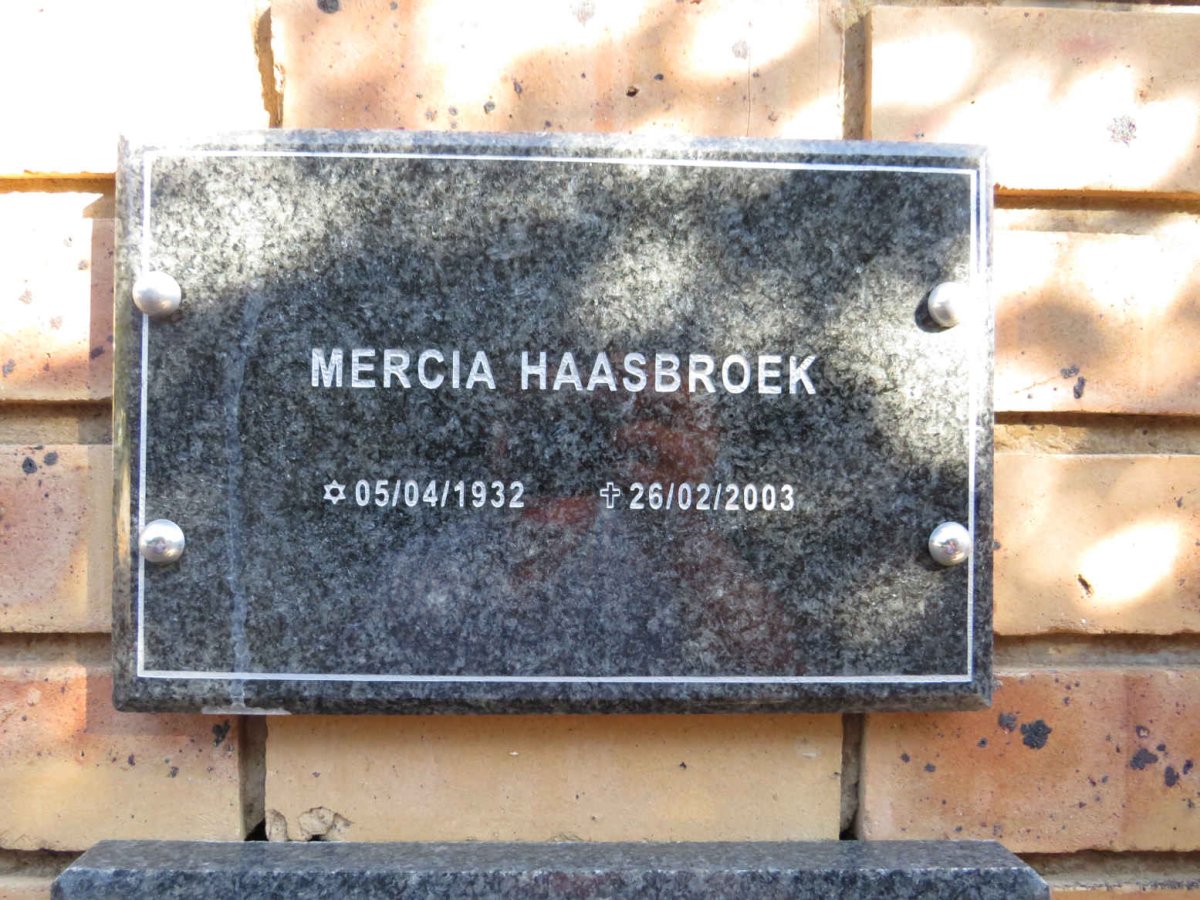 HAASBROEK Mercia 1932-2003