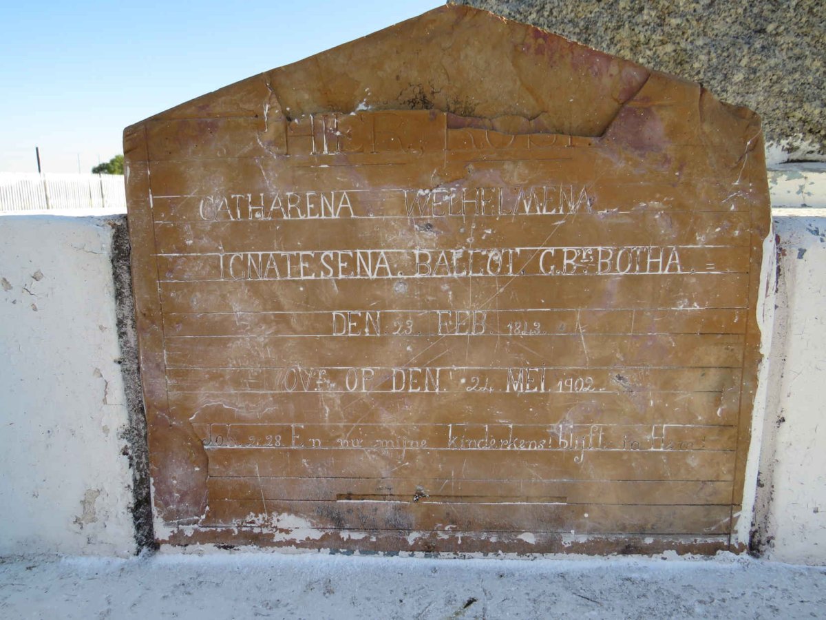 BALLOT Catharena Welhelmena Ignatesena nee BOTHA 1843-1902