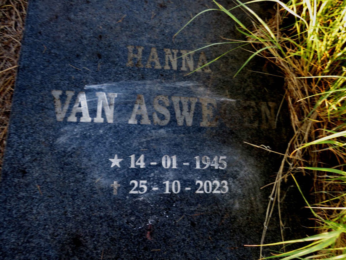 ASWEGEN Hanna, van 1945-2023