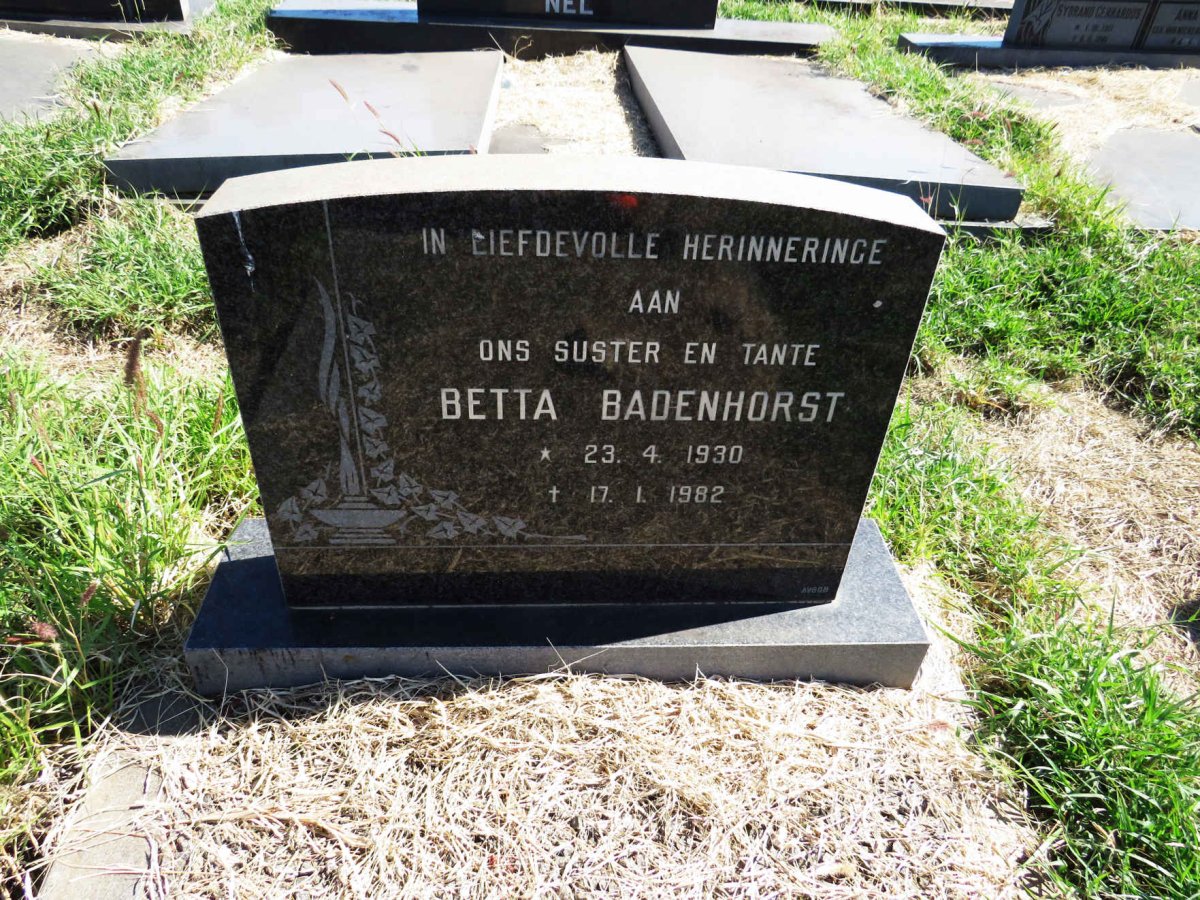 BADENHORST Betta 1930-1982