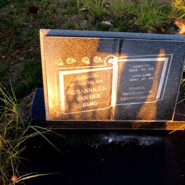 BERG Susanna J. J. van der 1928-2013