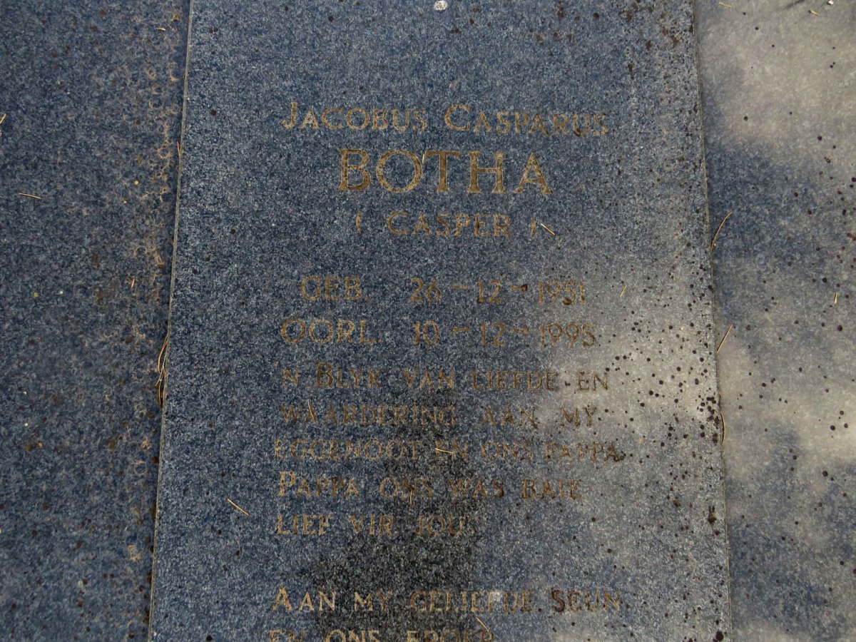 BOTHA Jacobus Casparus 1951-1995