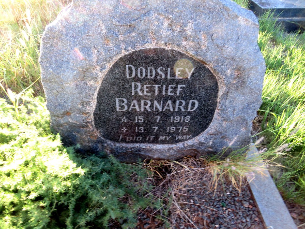 BARNARD Dodsley Retief 1918-1975