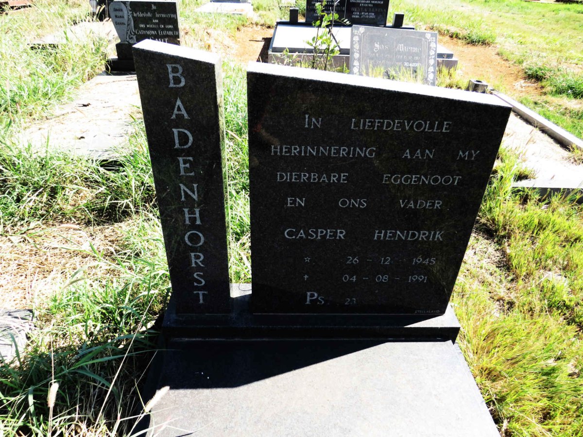 BADENHORST Casper Hendrik 1945-1991