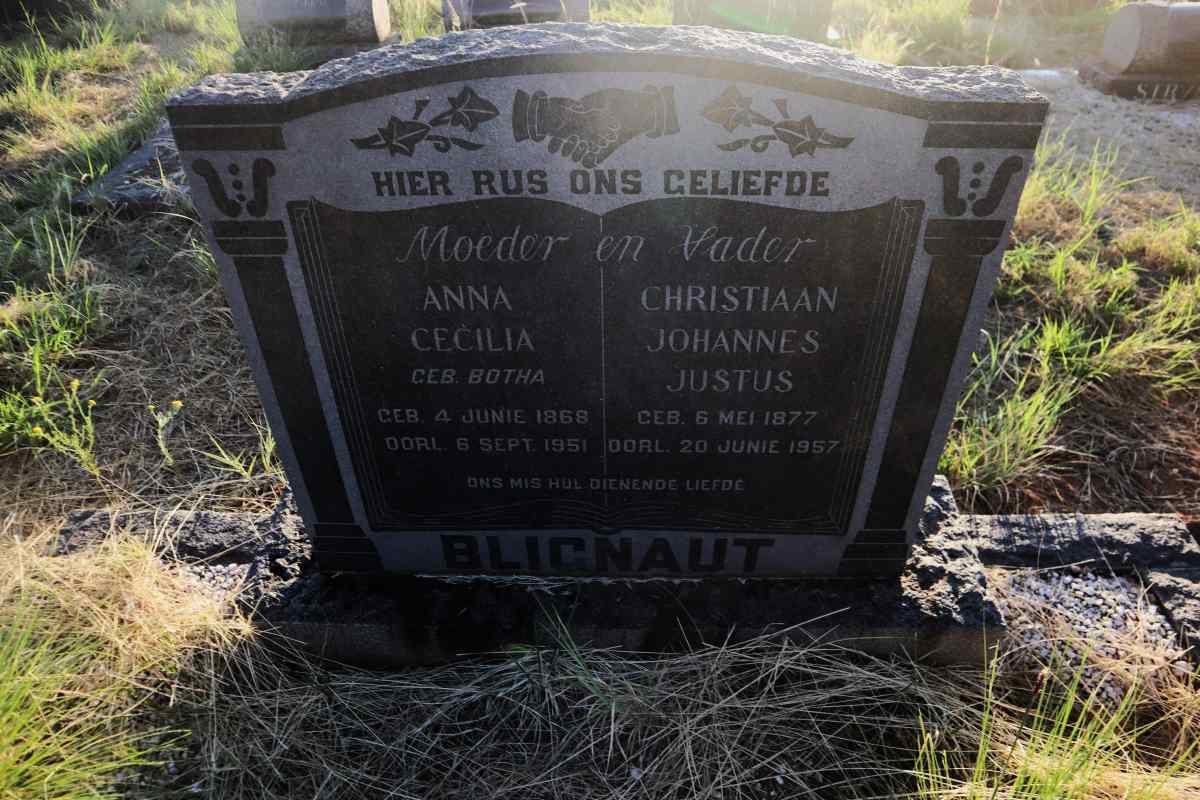 BLIGNAUT Christiaan Johannes Justus 1877-1957 & Anna Cecilia BOTHA 1868-1951