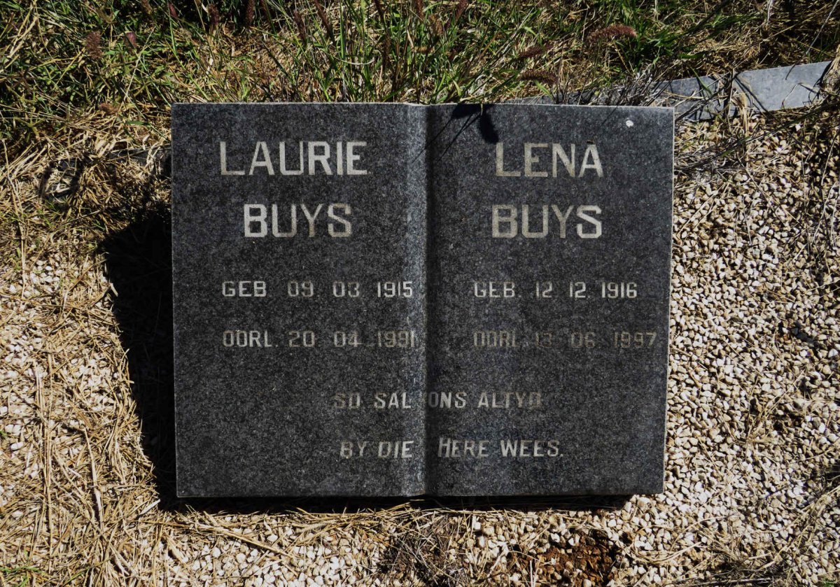 BUYS Laurie 1915-1991 & Lena 1916-1997