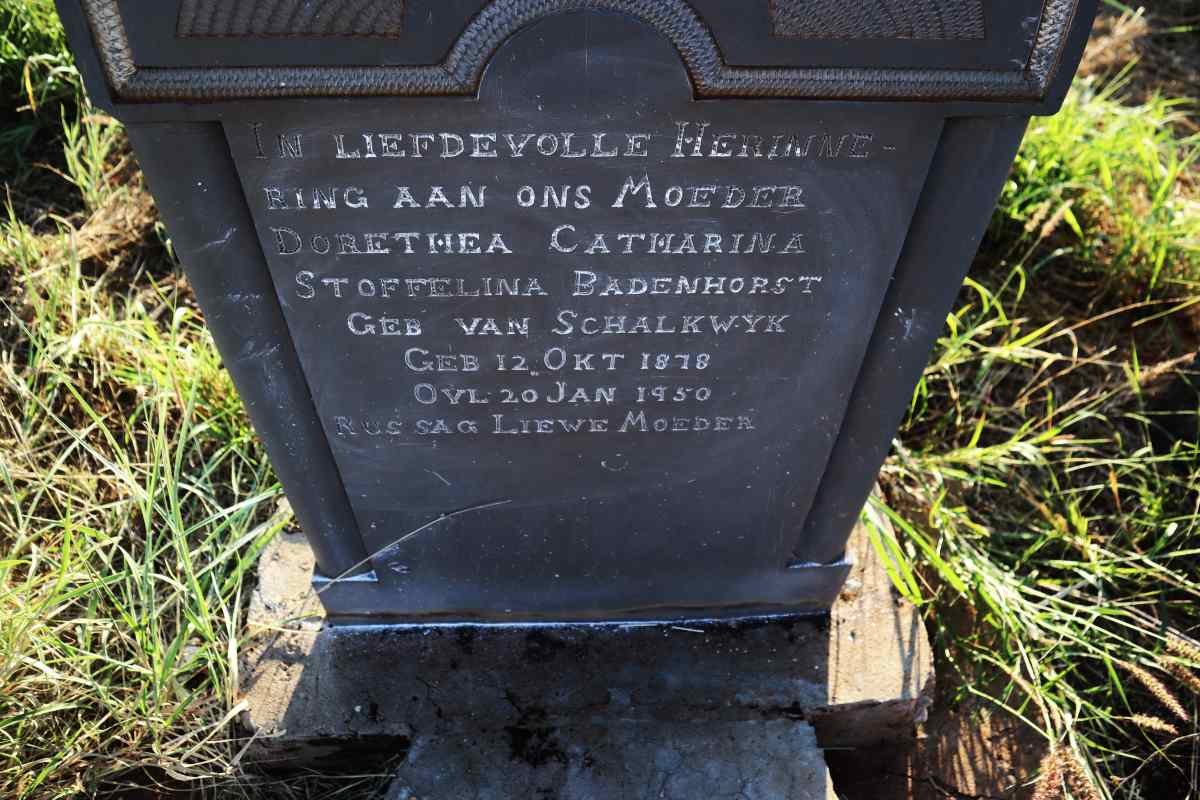 BADENHORST Dorethea Catharina Stoffelina nee VAN SCHALKWYK 1878-1950