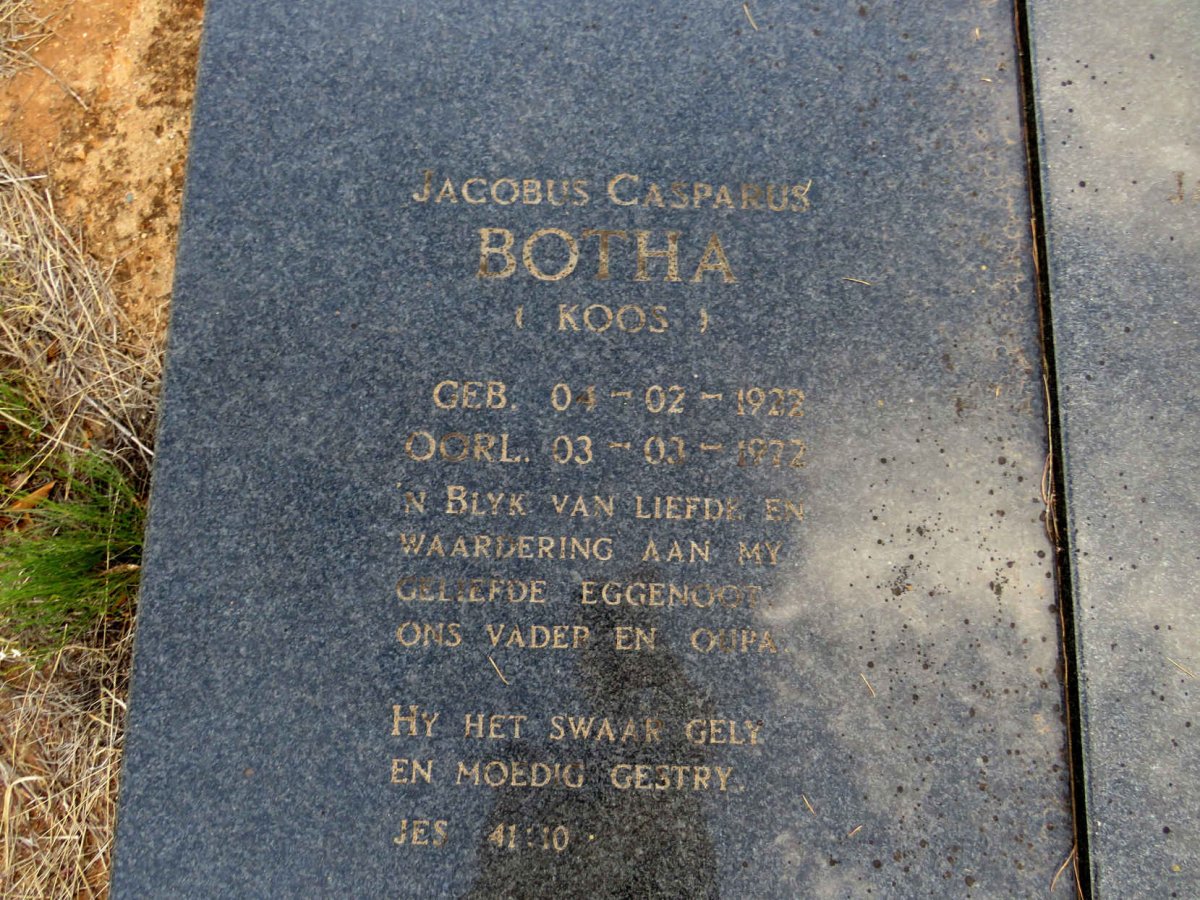 BOTHA Jacobus Casparus 1922-1972 