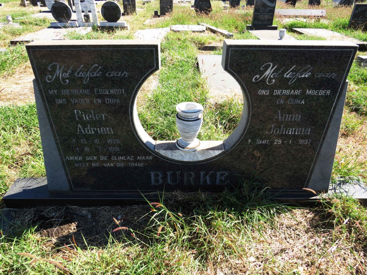 BURKE Pieter Adrian 1928-1991 & Anna Johanna SMIT 1937-