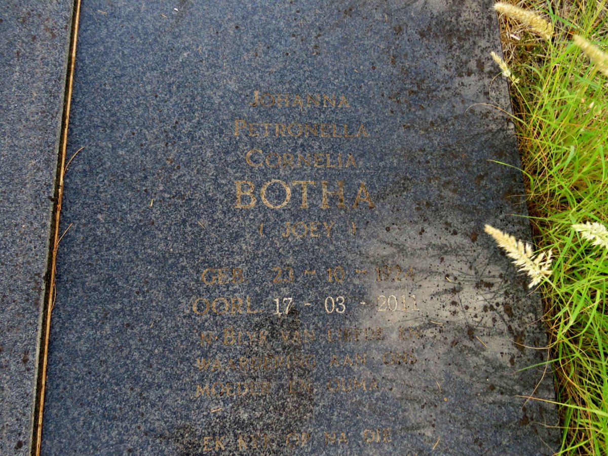 BOTHA Johanna Petronella Cornelia 1924-2011