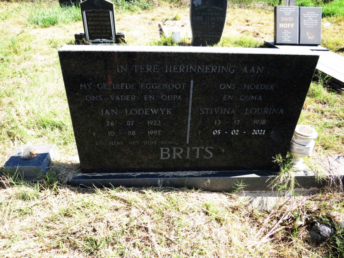 BRITS Jan Lodewyk 1923-1997 & Stivina Lourina 1938-2021