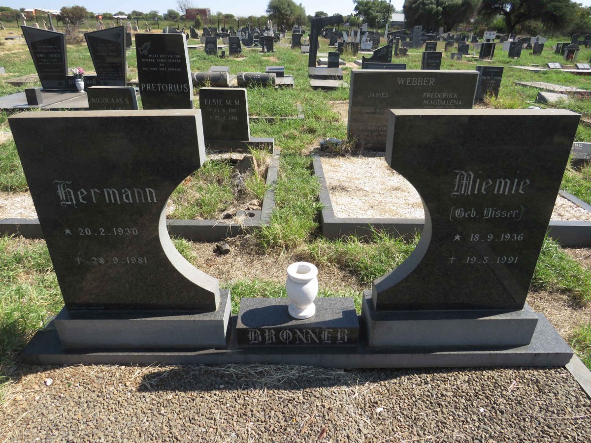 BRONNER Hermann 1930-1981 & Miemie VISSER 1936-1991
