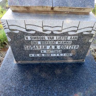 COETZER Susarah A.N. nee HATTINGH 1928-1967