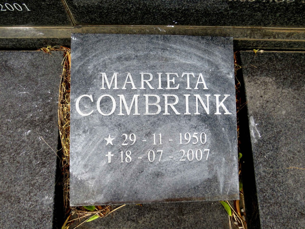 COMBRINK Johan Hendrik 1905-1986 & Regina Catherina Petronella PIETERSE 1917-2001 :: COMBRINK Marieta 1950-2007_2