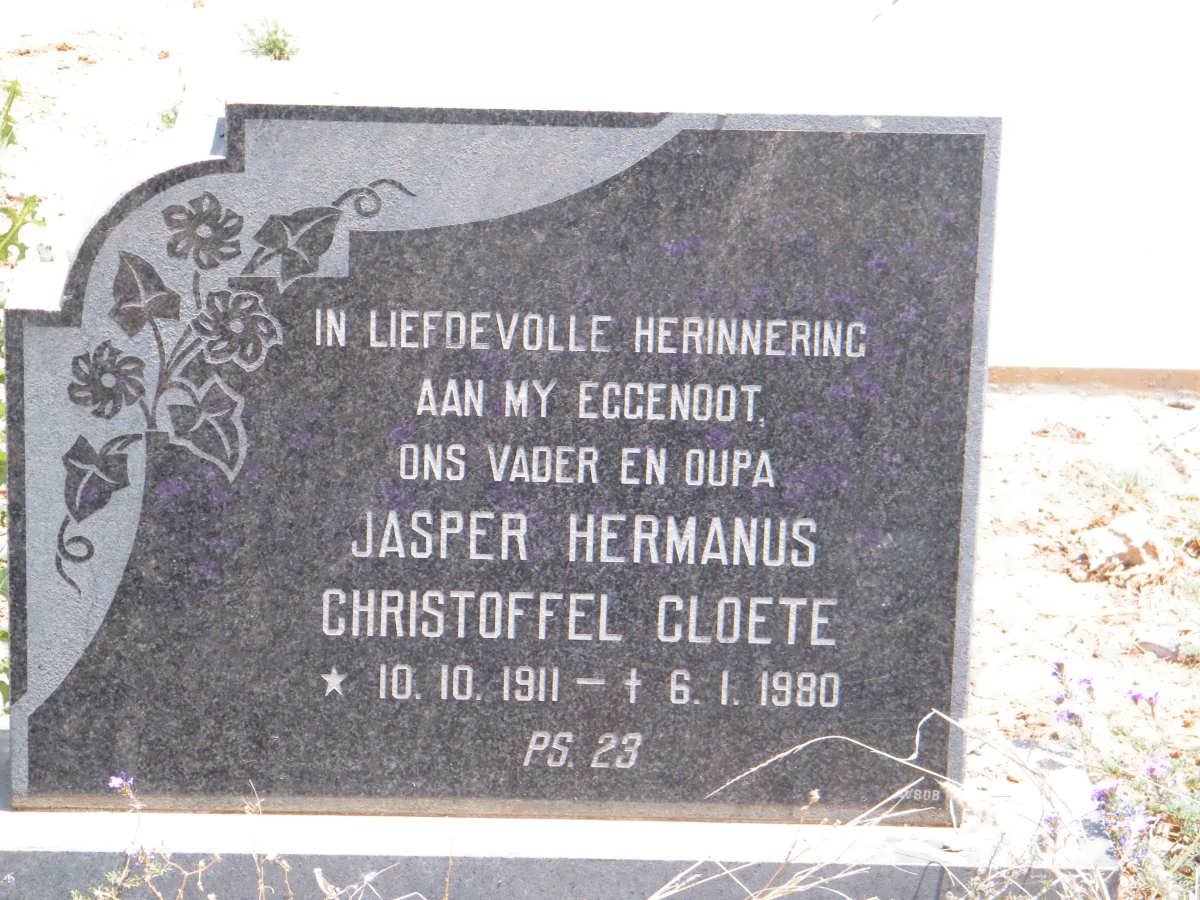 CLOETE Jasper Hermanus Christoffel 1911-1980