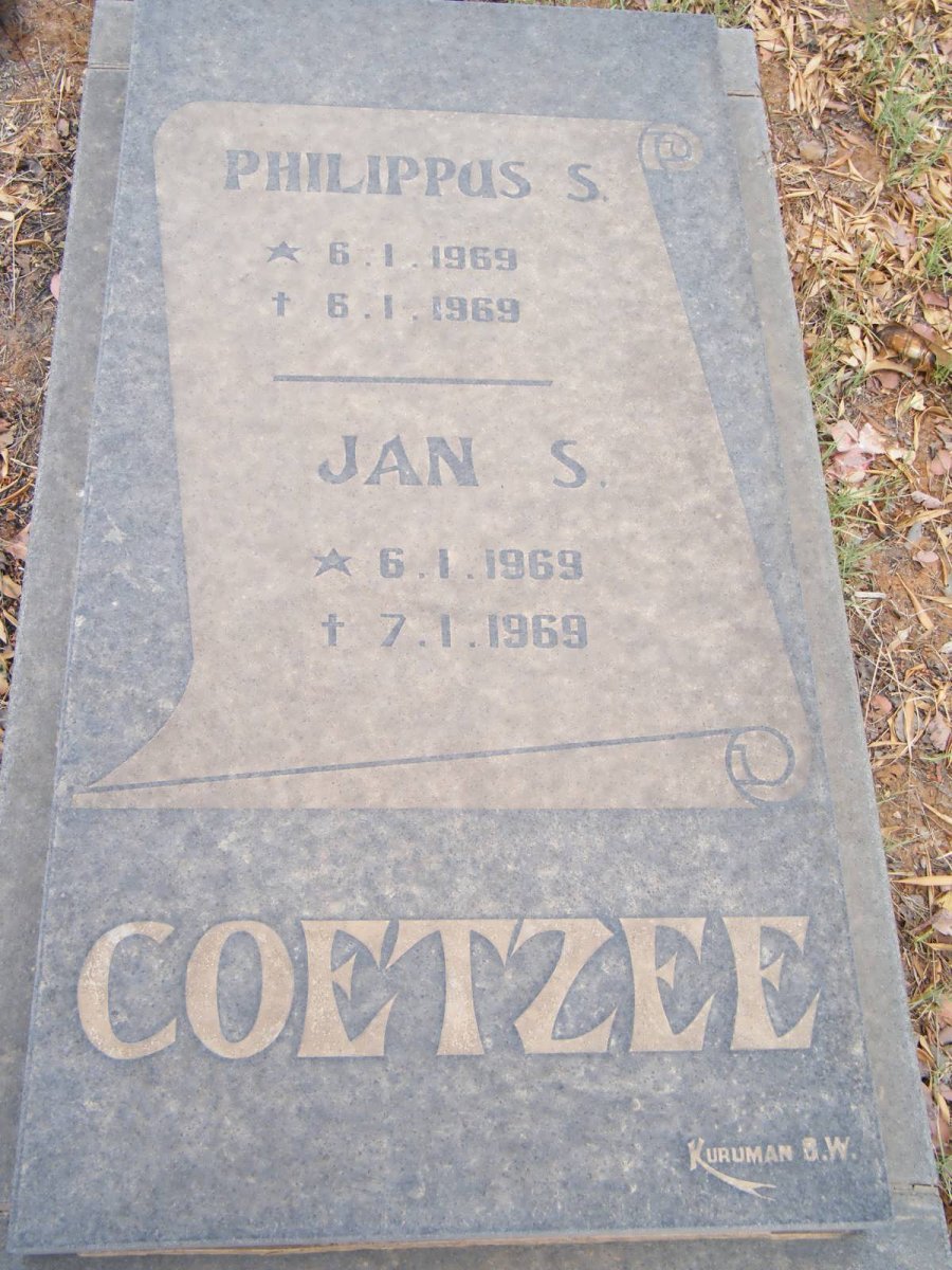 COETZEE Philippus S. 1969-1969 ::  COETZEE Jan S. 1969-1969