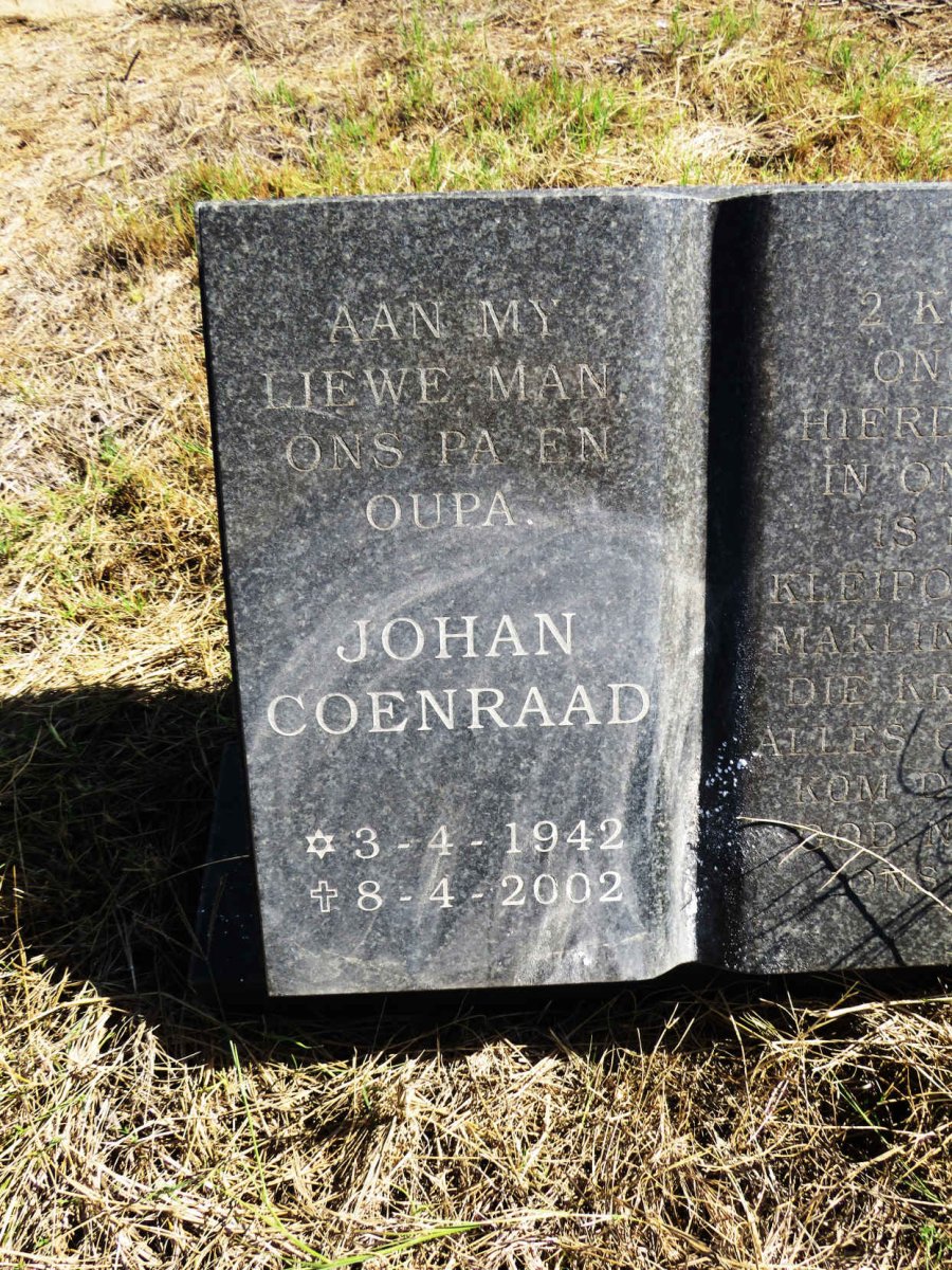DORMEHL Johan Coenraad 1942-2002 & Huibrecht Maria Elizabeth 1945-_2