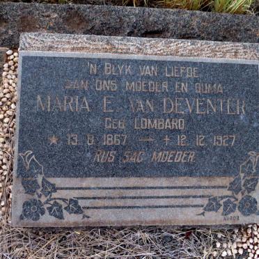 DEVENTER Maria E., van nee LOMBARD 1867-1927