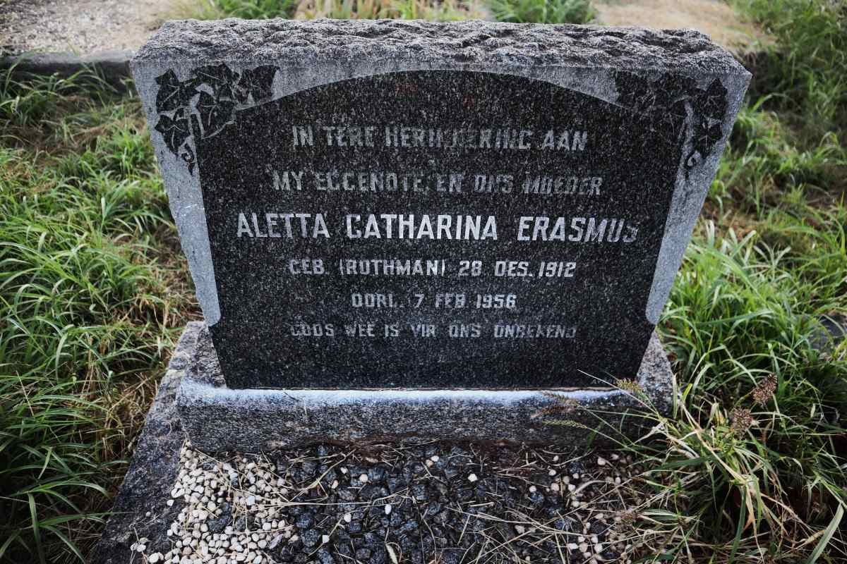 ERASMUS Aletta Catharina nee ROTHMAN 1912-1956