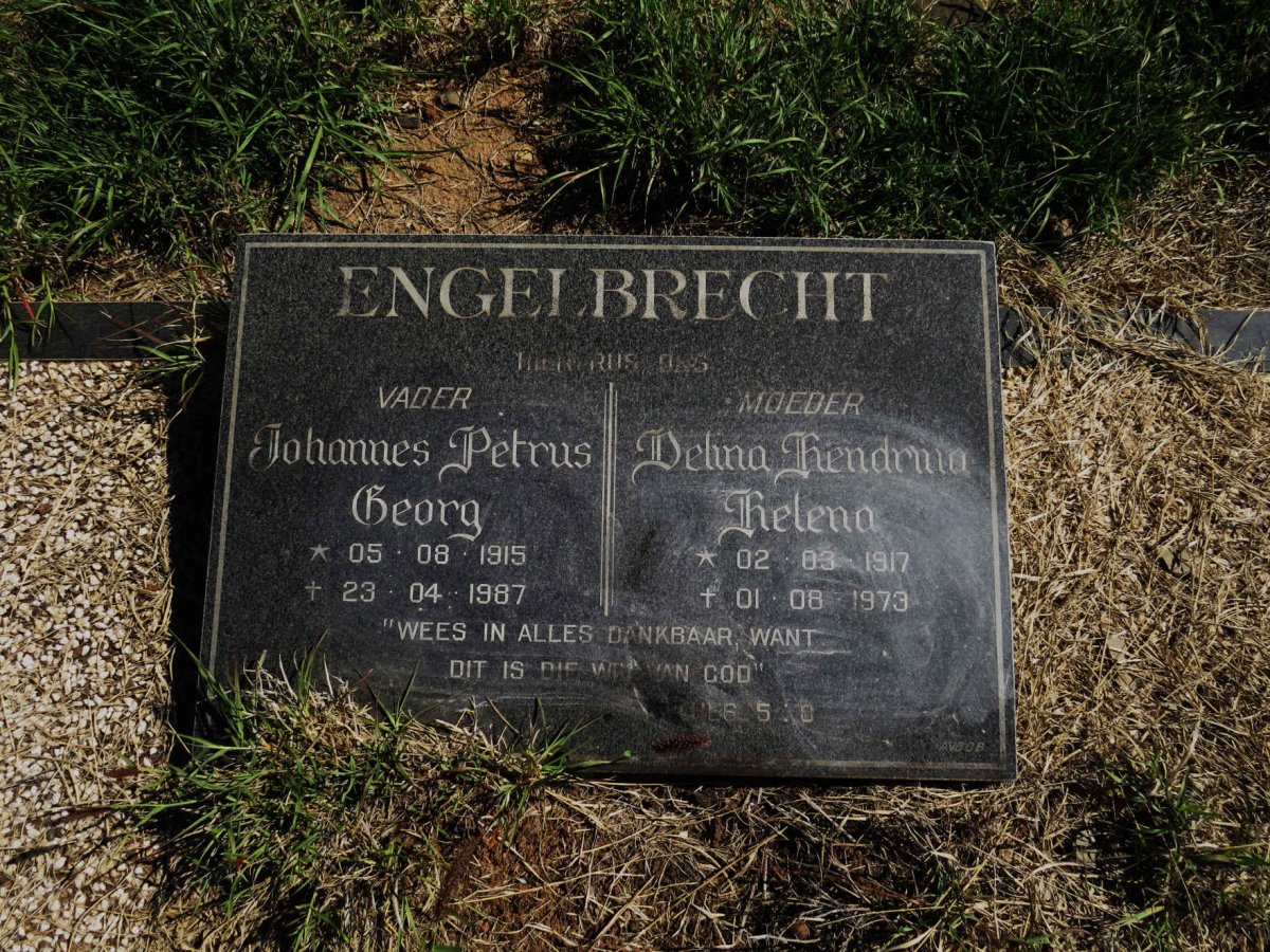 ENGELBRECHT Johannes Petrus Georg 1915-1987 & Delina Hendrina Helena 1917-1973