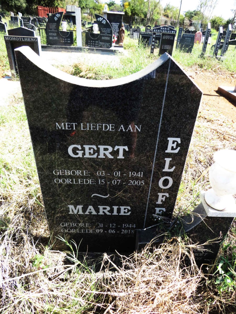 ELOFF Gert 1941-2005 & Marie 1944-2018