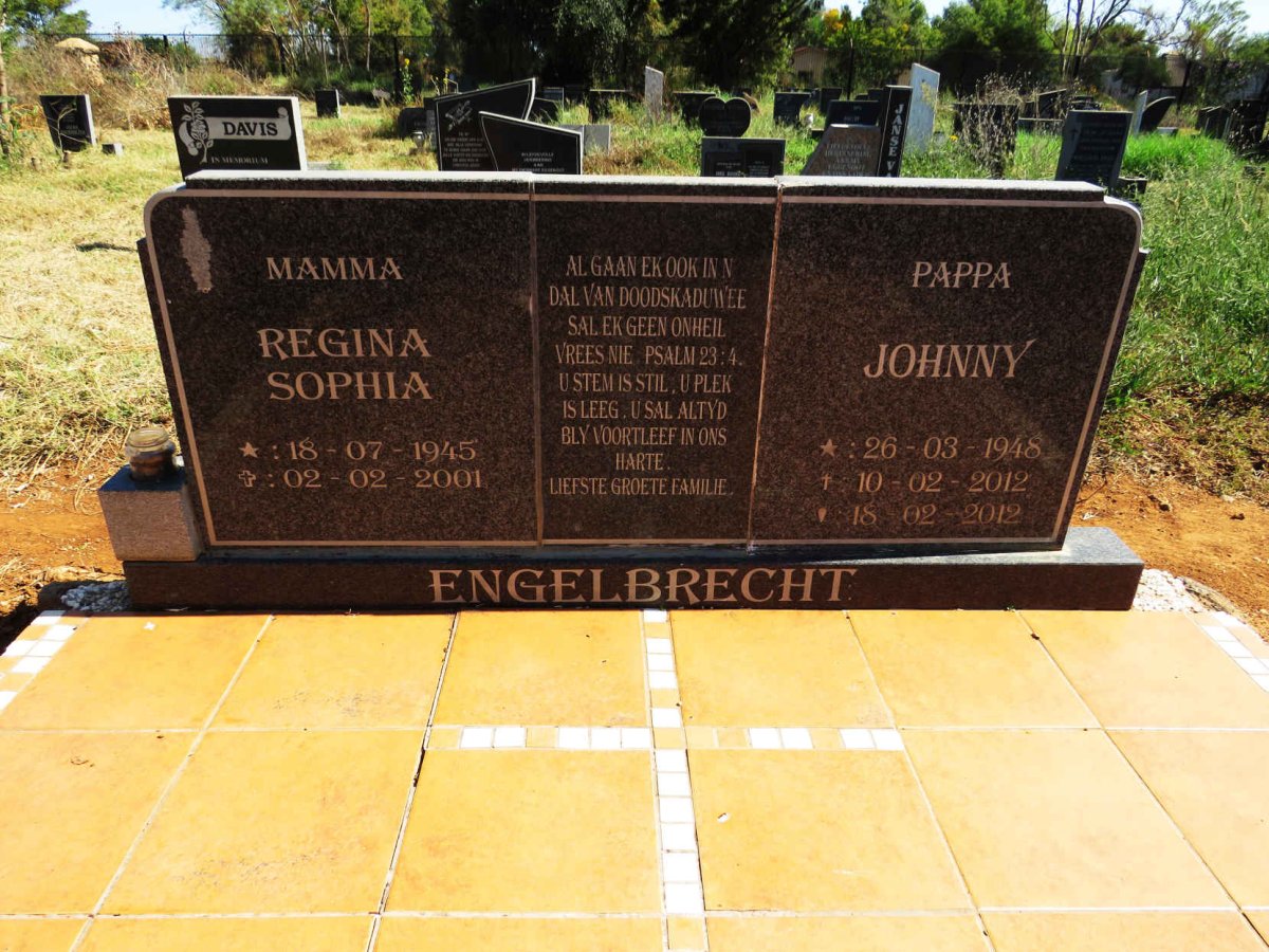 ENGELBRECHT Johnny 1948-2012 & Regina Sophia 1945-2001