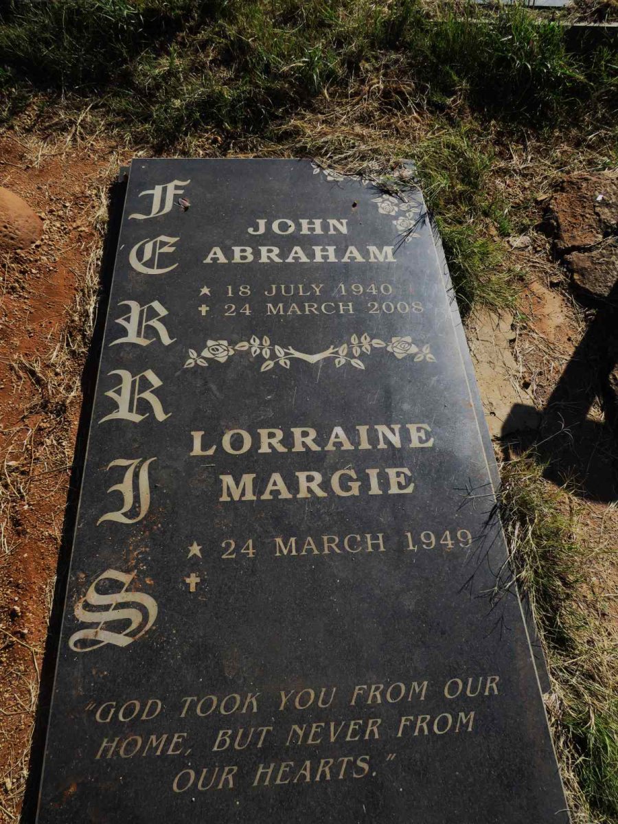 FERRIS John Abraham 1940-2008 & Lorraine Margie 1949- 