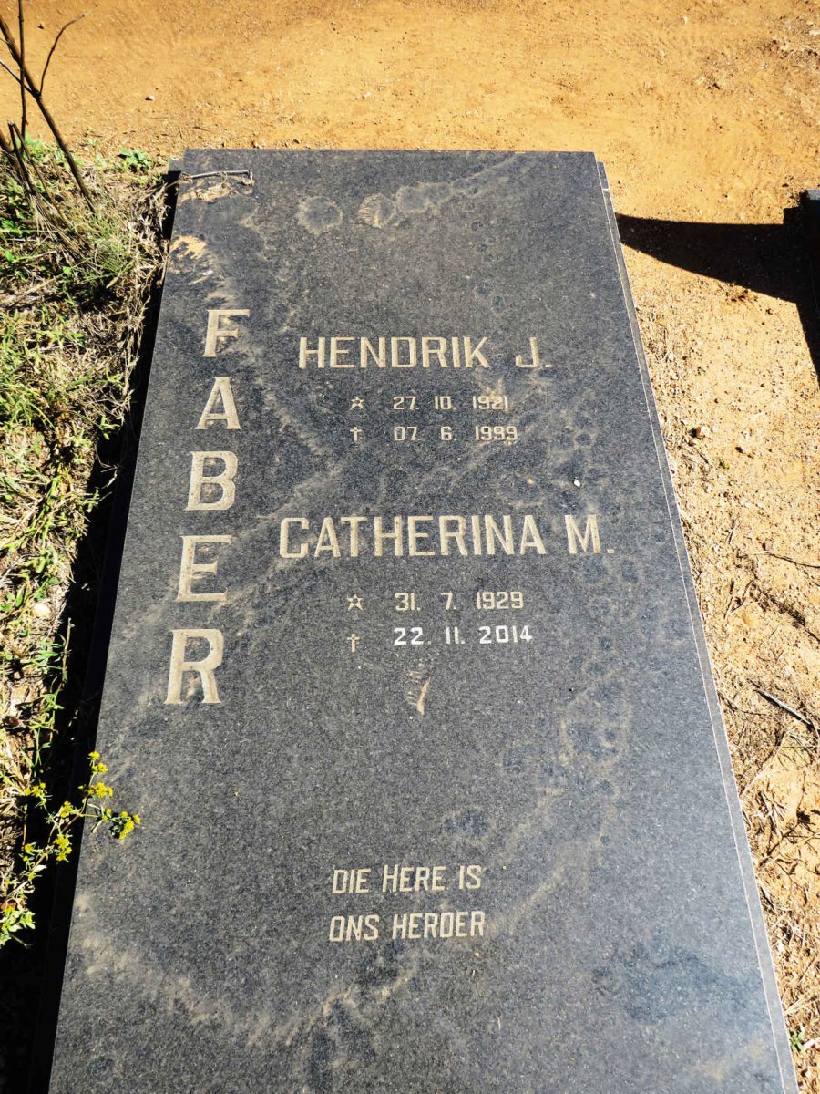 FABER Hendrik J. 1921-1999 & Catherina M. 1929-2014 :: FABER Zacharias Johannes 1949-2014_1