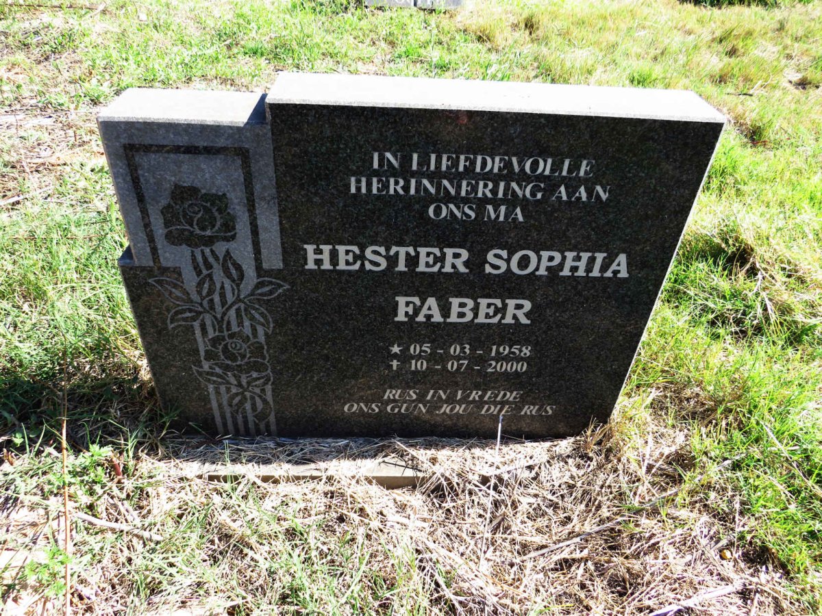 FABER Hester Sophia 1958-2000