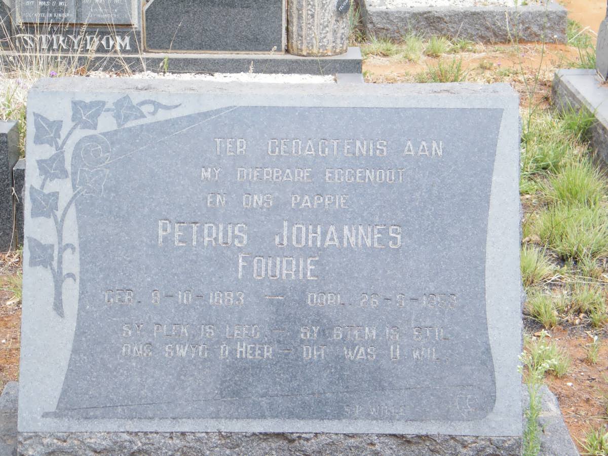 FOURIE Petrus Johannes 1883-195?