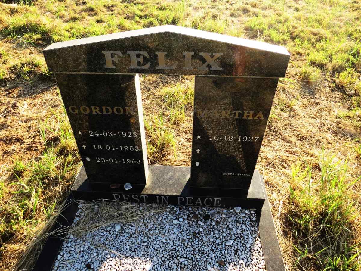 FELIX Gordon 1923-1963 & Martha 1927- 