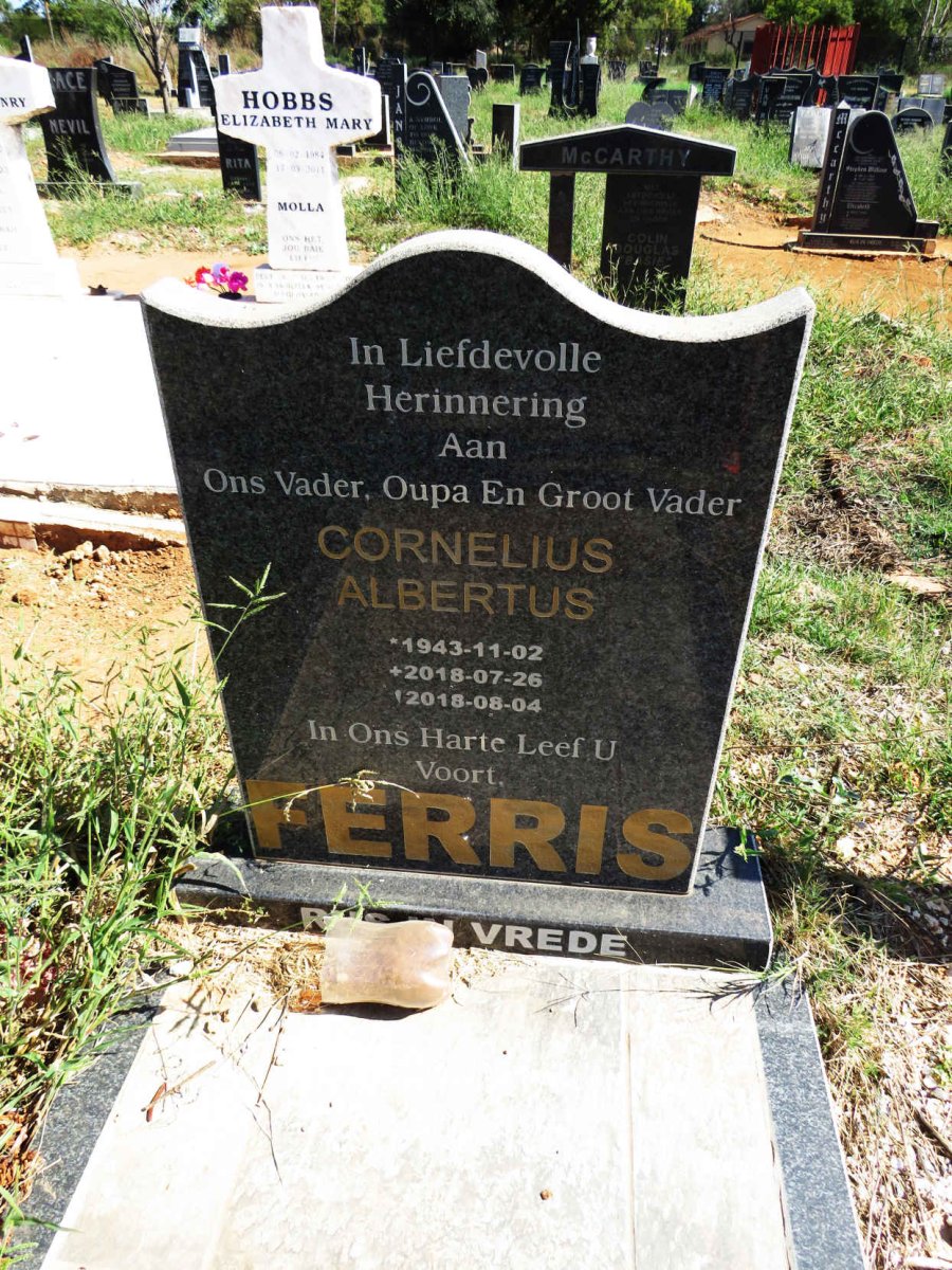 FERRIS Cornelius Albertus 1943-2018