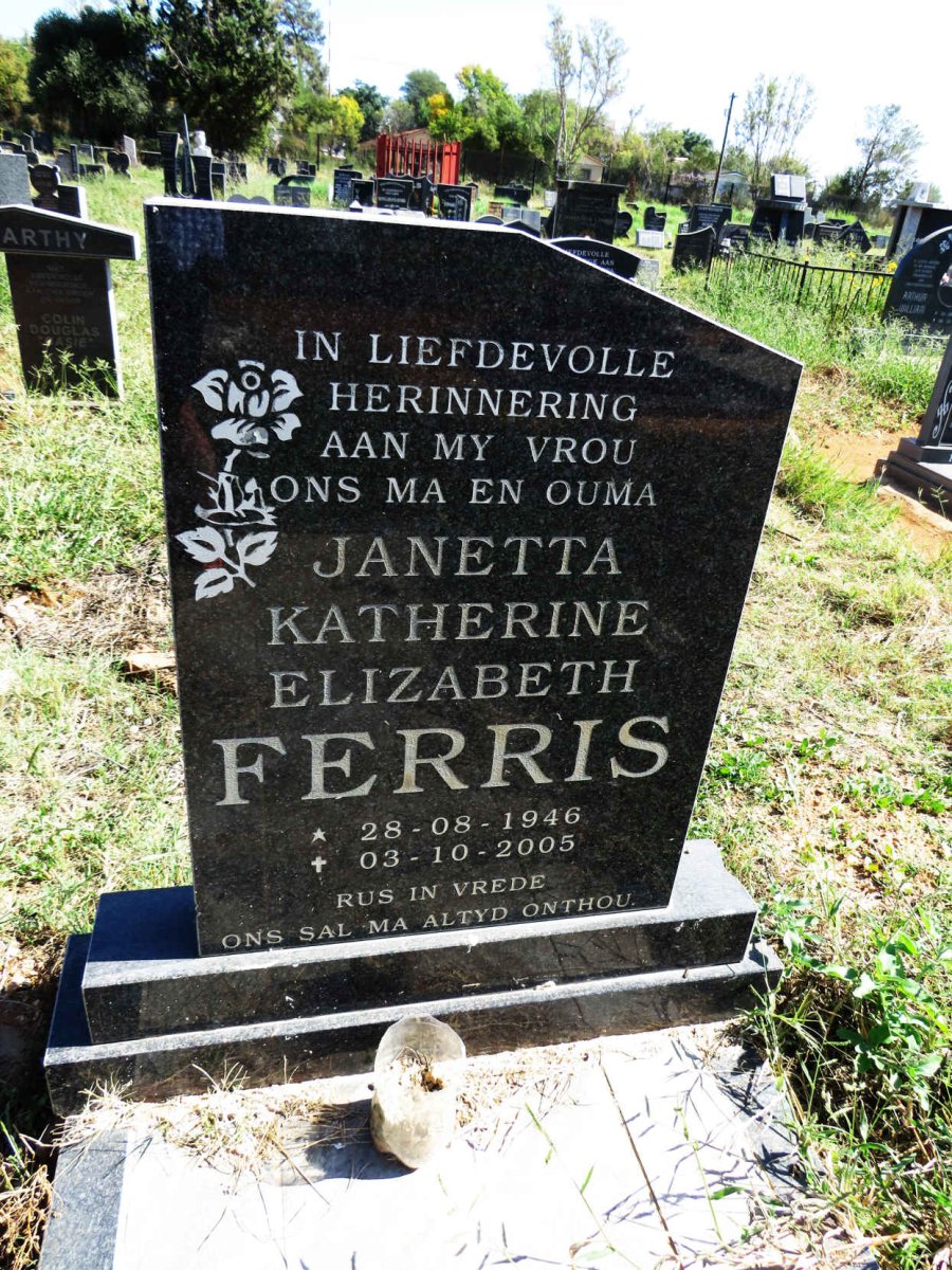 FERRIS Janetta Katherine Elizabeth 1946-2005
