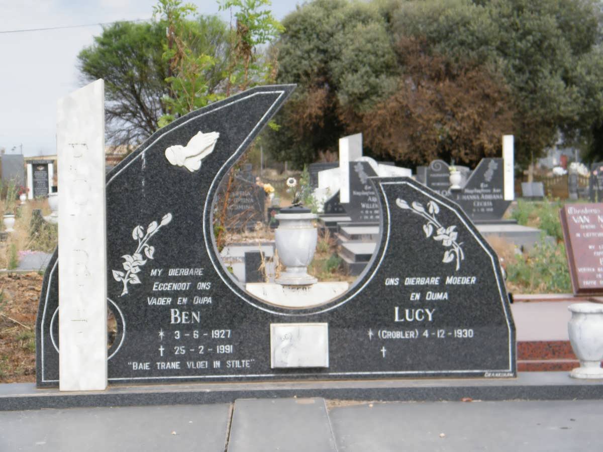 FOURIE Ben 1927-1991 &amp; Lucy GROBLER 1930-