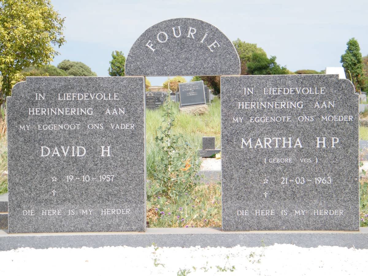 FOURIE David H. 1957- &amp; Martha H.P. VOS 1963-