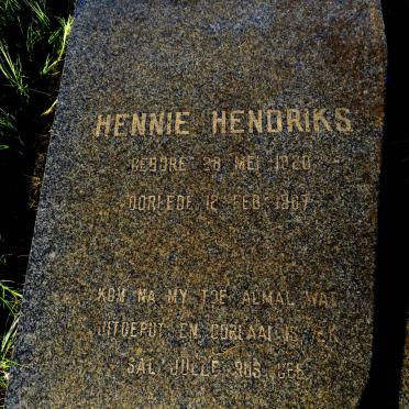 HENDRIKS Hennie 1920-1987
