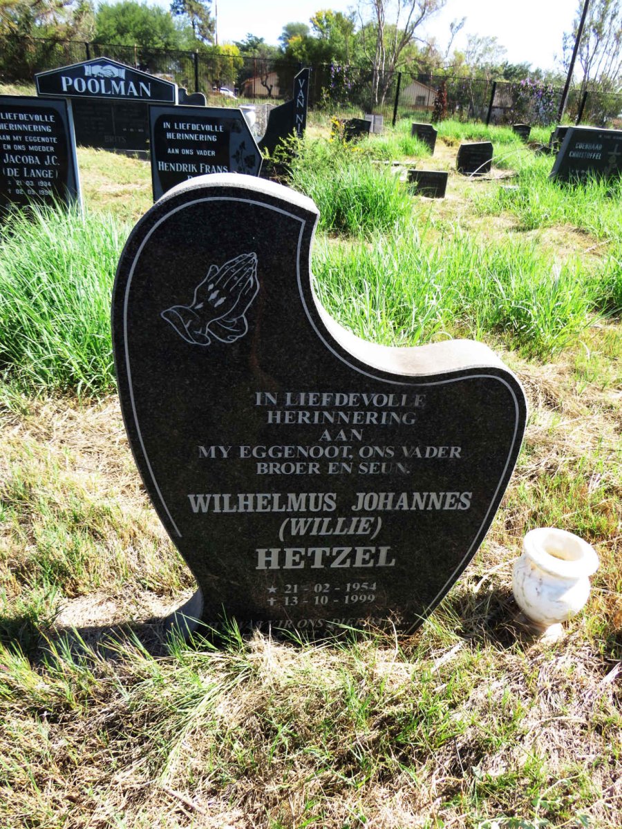 HETZEL Wilhelmus Johannes 1954-1999