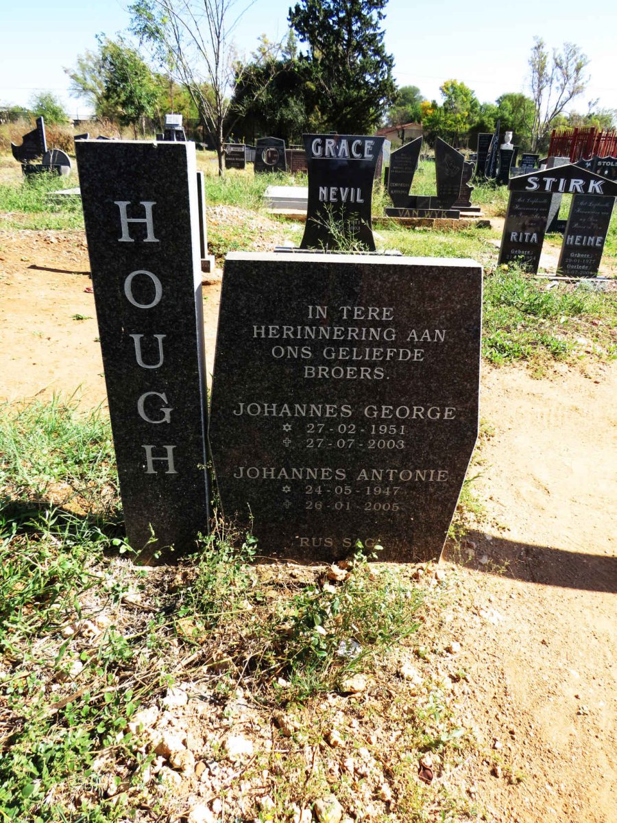 HOUGH Johannes Antonie 1947-2005 :: HOUGH Johannes George 1951-2003