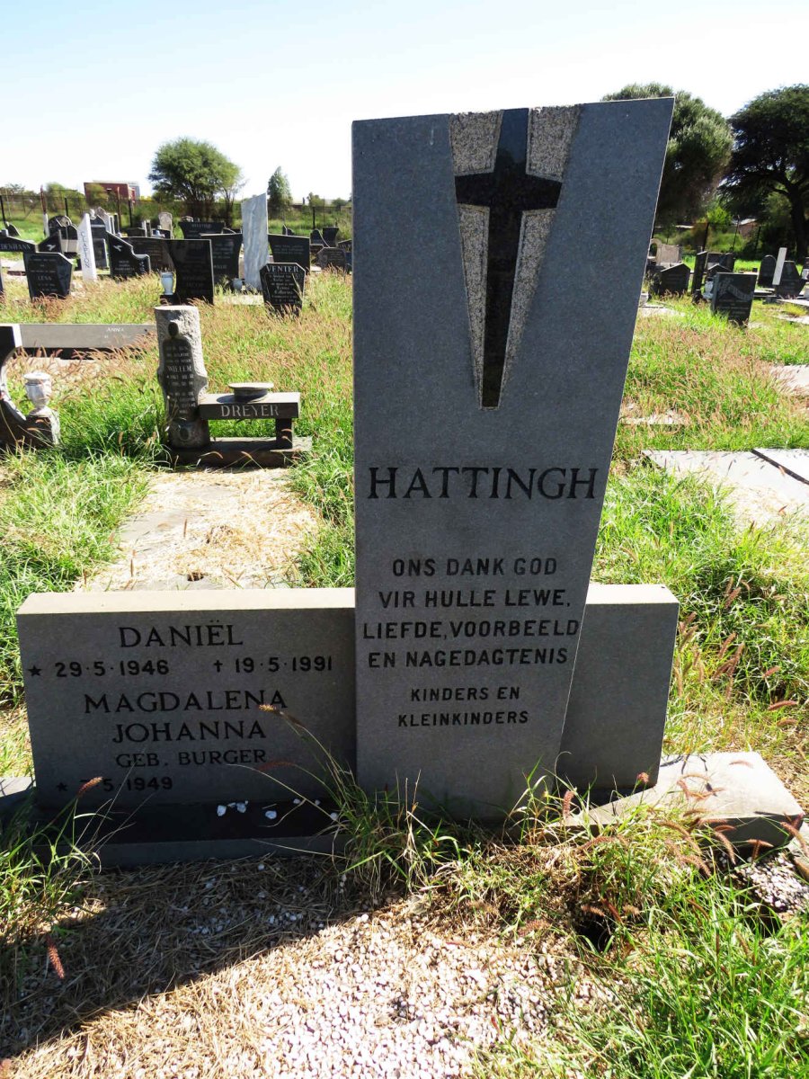HATTINGH Daniel 1946-1991 & Magdalena Johanna BURGER 1949-