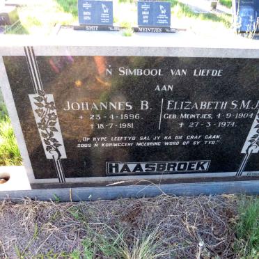 HAASBROEK Johannes B. 1896-1981 & Elizabeth S.M.J. MEINTJES 1904-1974