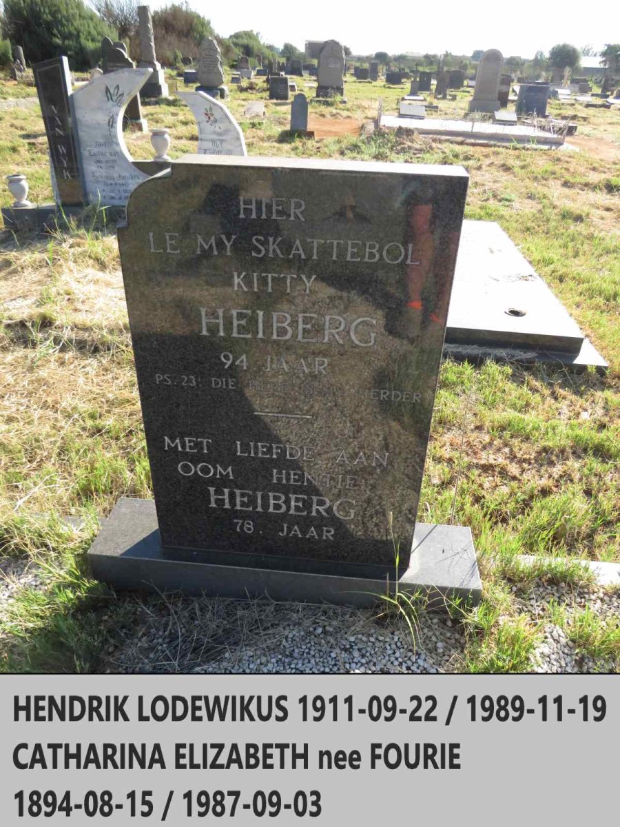 HEIBERG Catharina Elizabeth FOURIE 1894-1987 :: HEIBERG Hendrik Lodewikus 1911-1989_1