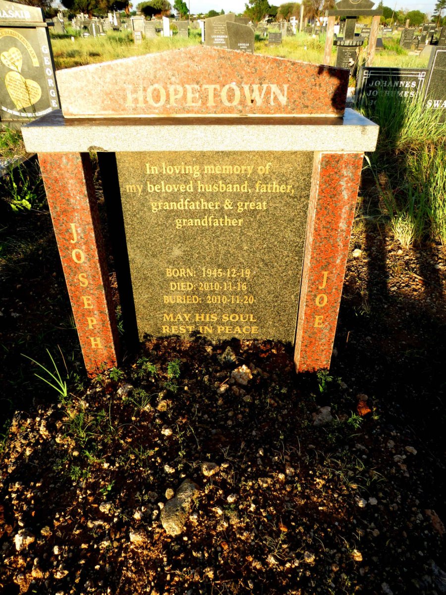 HOPETOWN Joseph Joe 1945-2010