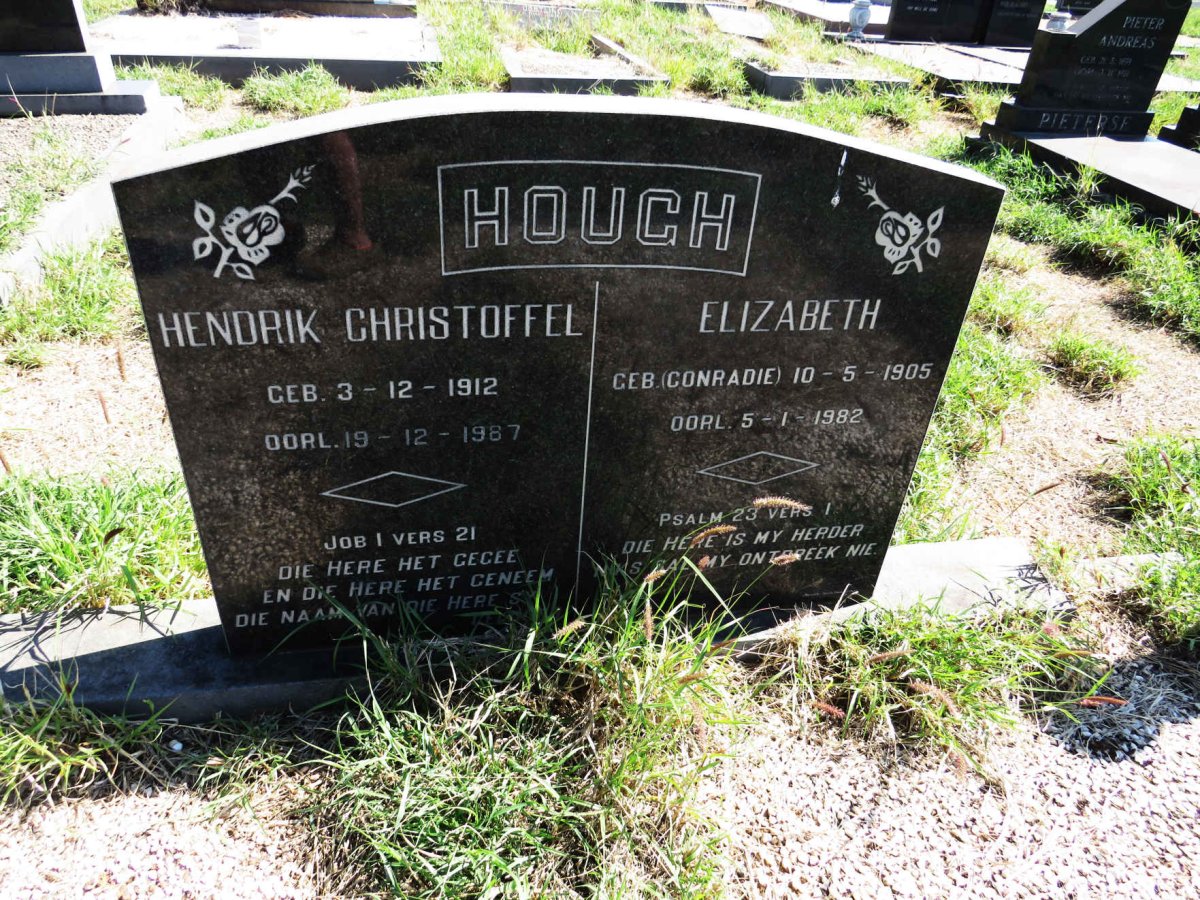 HOUGH Hendrik Christoffel 1912-1987 & Elizabeth CONRADIE 1905-1982